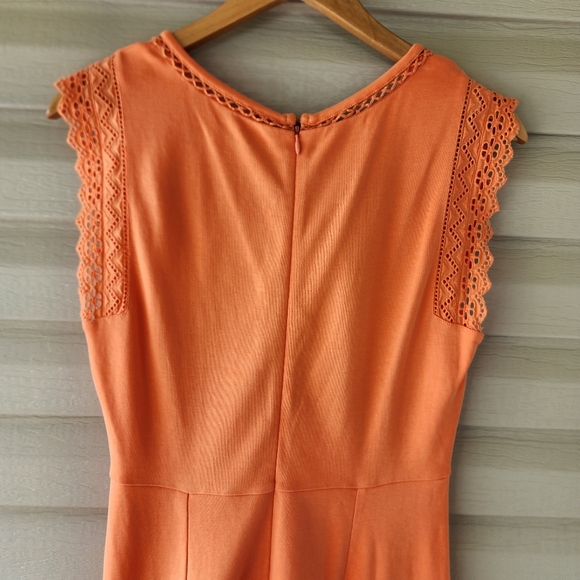 Talbots orange midi dress size M - Picture 9 of 11